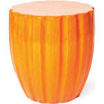 Scallop Stool - Tuscan Orange Outdoor Stool - LOOMLAN - Seasonal Living - Outdoor Side Tables