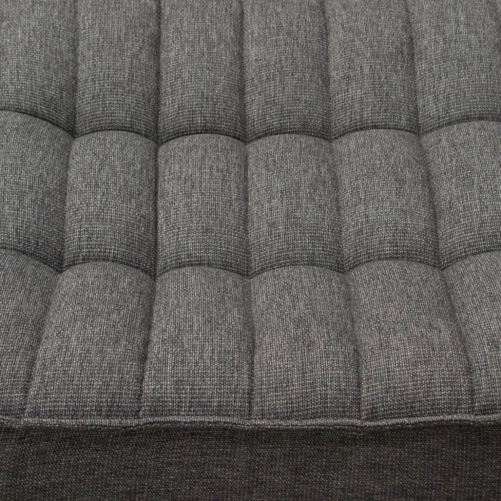 Scooped Seat Ottoman Grey Fabric - LOOMLAN - Diamond Sofa - Modular Components