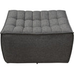 Scooped Seat Ottoman Grey Fabric - LOOMLAN - Diamond Sofa - Modular Components