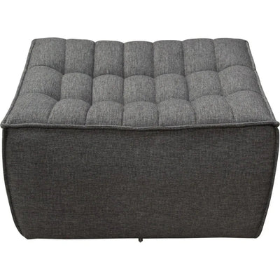 Scooped Seat Ottoman Grey Fabric - LOOMLAN - Diamond Sofa - Modular Components