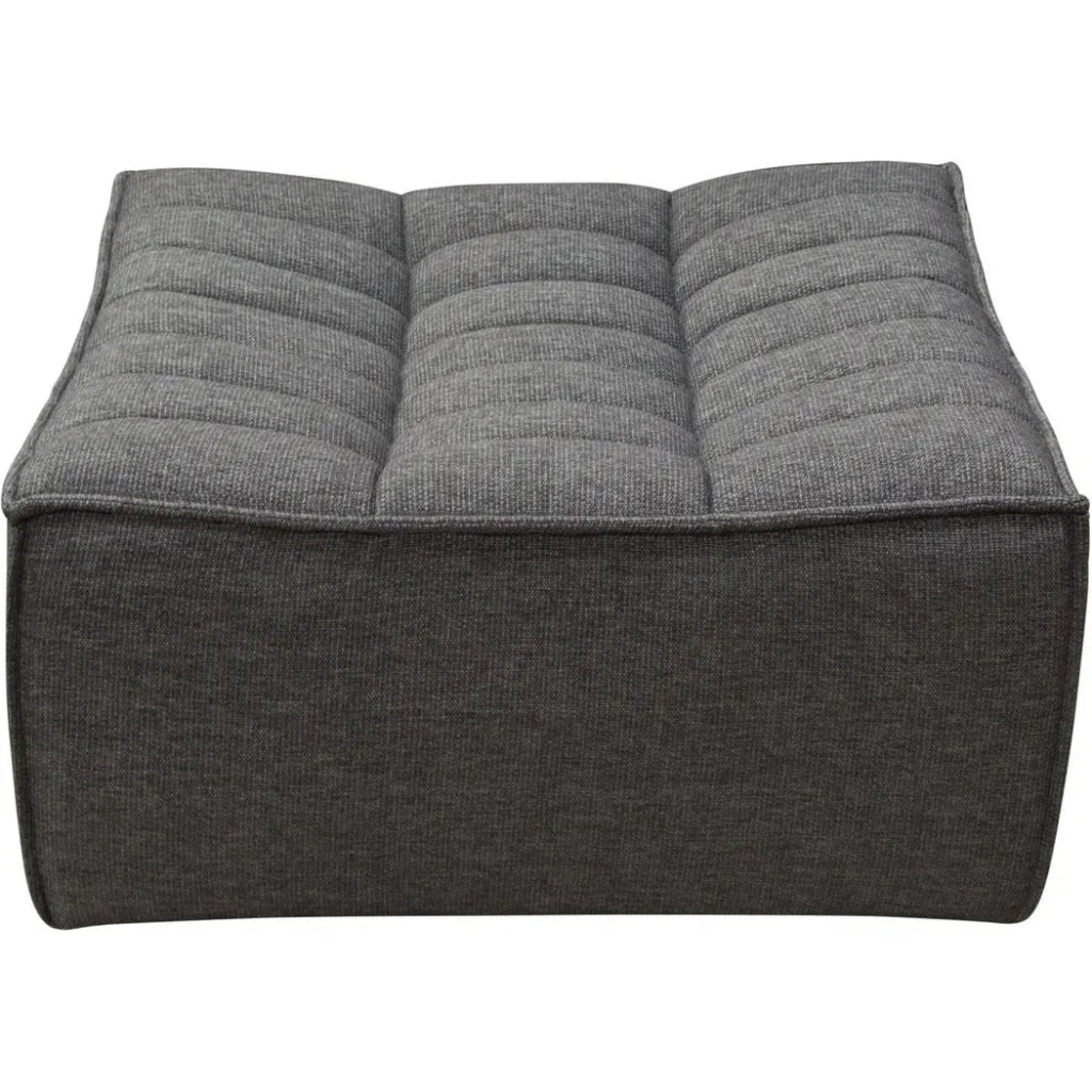 Scooped Seat Ottoman Grey Fabric - LOOMLAN - Diamond Sofa - Modular Components