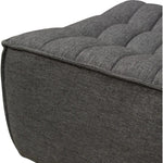 Scooped Seat Ottoman Grey Fabric - LOOMLAN - Diamond Sofa - Modular Components