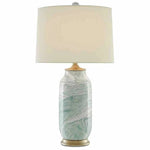 Sea Foam Harlow Silver Leaf Sarcelle Table Lamp - LOOMLAN - Currey & Co - Table Lamps