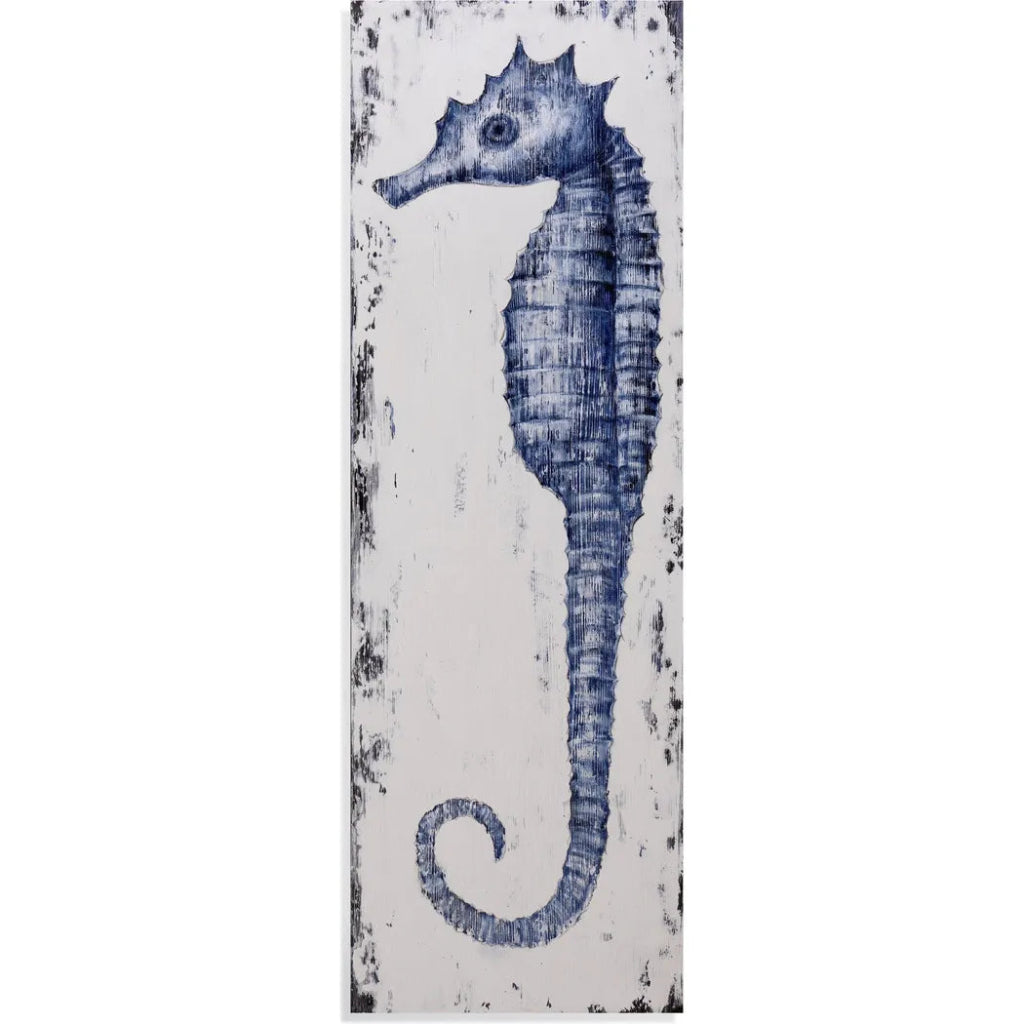 Sea Horse II Blue Wall Art - LOOMLAN - Bassett Mirror - Canvas Art