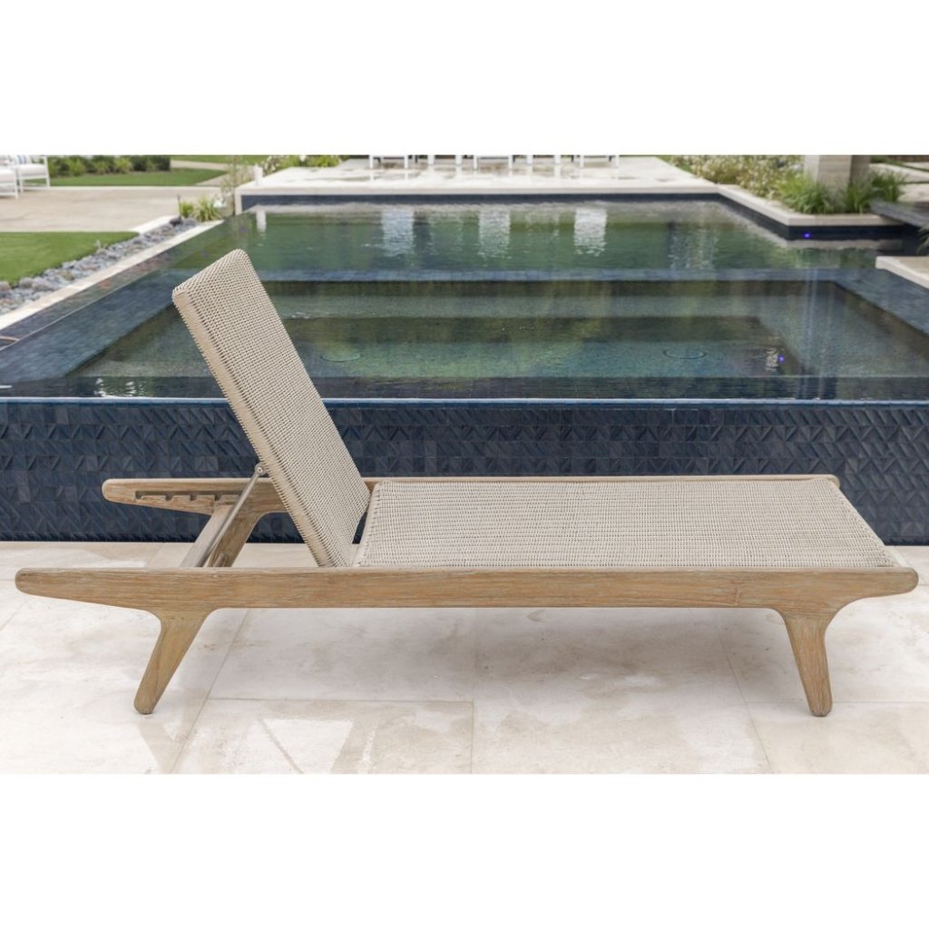 Sedona Modern Teak Outdoor Lounge Chaise - LOOMLAN - Sunset West - Outdoor Chaises