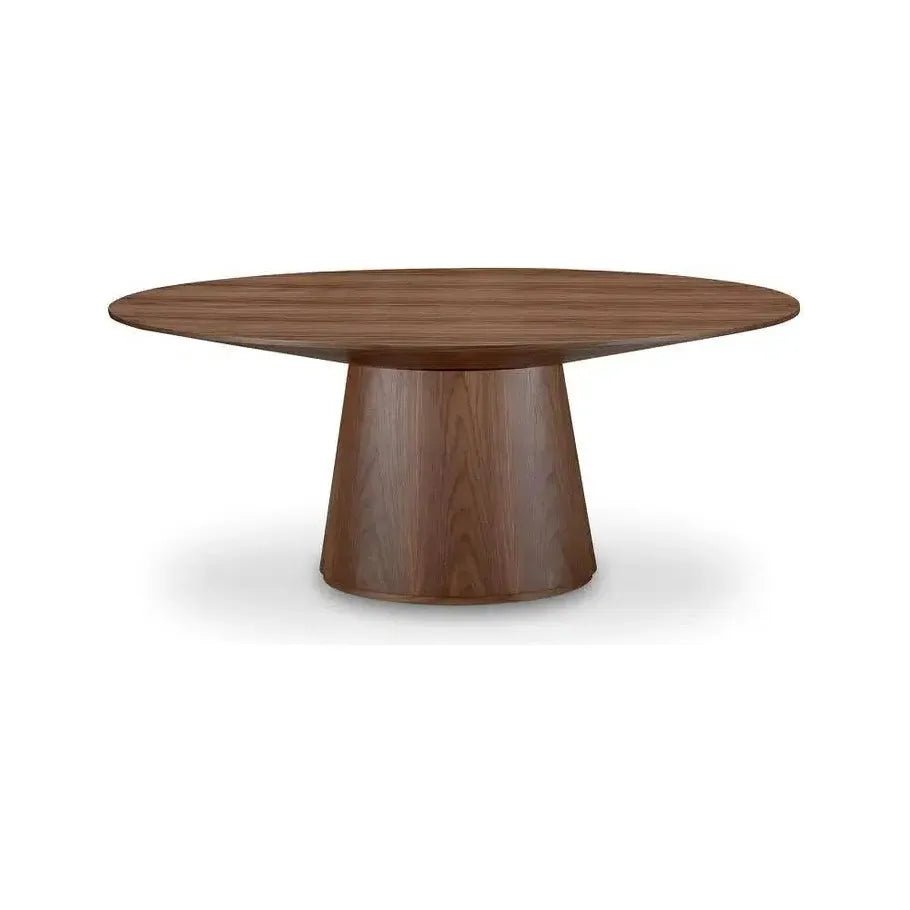 Semi Gloss Brown Oval Dining Table Seats 6 - LOOMLAN - Moe's Home - Dining Tables