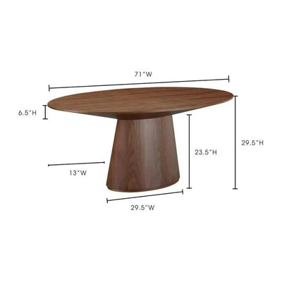 Semi Gloss Brown Oval Dining Table Seats 6 - LOOMLAN - Moe's Home - Dining Tables