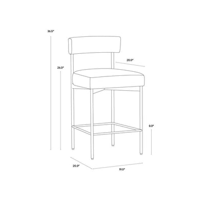 Seneca Modern Counter Stool With Back - LOOMLAN - SUNPAN - Counter Stools