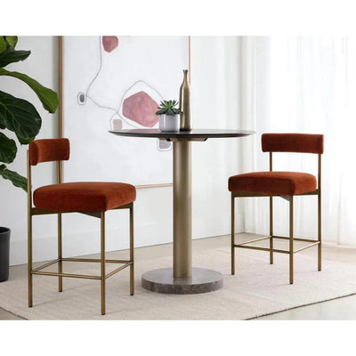 Seneca Modern Counter Stool With Back - LOOMLAN - SUNPAN - Counter Stools