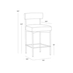 Seneca Modern Counter Stool With Back - LOOMLAN - SUNPAN - Counter Stools