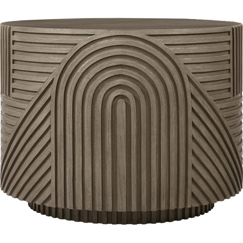 Serenity Round Drum Table - Brown Outdoor Accent Table - LOOMLAN - Seasonal Living - Outdoor Side Tables