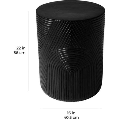 Serenity Side Table 16" - Black Outdoor Accent Table - LOOMLAN - Seasonal Living - Outdoor Side Tables