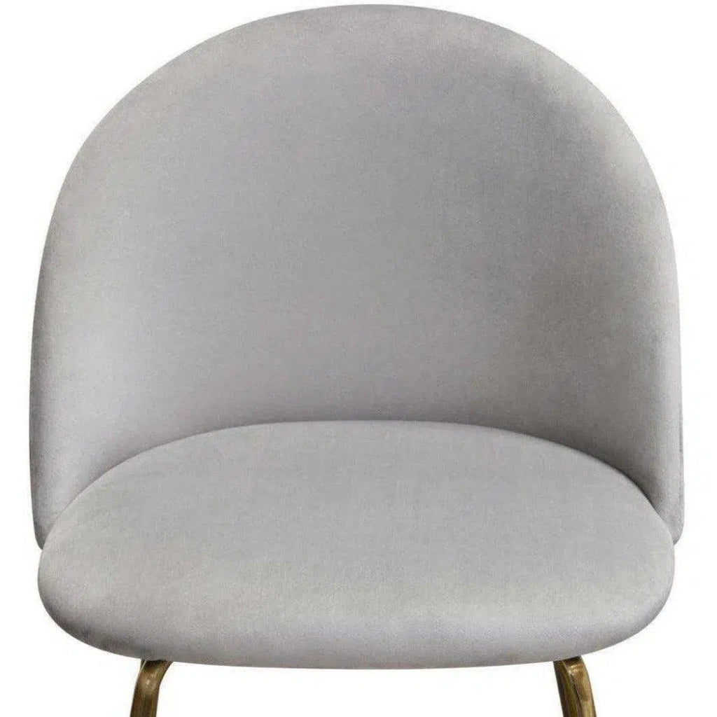 Set of 2 Counter Height Chairs in Grey Velvet Gold Legs - LOOMLAN - Diamond Sofa - Counter Stools