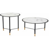 Set of 2 Davis Coffee Tables Black & White - LOOMLAN - Zuo Modern - Coffee Tables