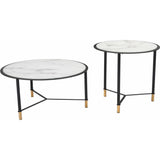 Set of 2 Davis Coffee Tables Black & White - LOOMLAN - Zuo Modern - Coffee Tables