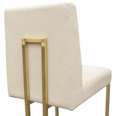 Set of 2 Dining Chairs in Cream Fabric Gold - LOOMLAN - Diamond Sofa - Dining Chairs