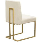 Set of 2 Dining Chairs in Cream Fabric Gold - LOOMLAN - Diamond Sofa - Dining Chairs