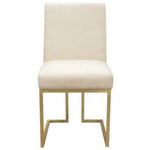 Set of 2 Dining Chairs in Cream Fabric Gold - LOOMLAN - Diamond Sofa - Dining Chairs