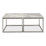Set Of 3 Nesting Low Tables Marble Tops - LOOMLAN - Sarreid - Side Tables