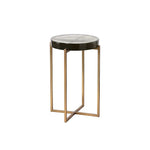 Sheena End Table Antique Brass Base & Glass - LOOMLAN - SUNPAN - Side Tables