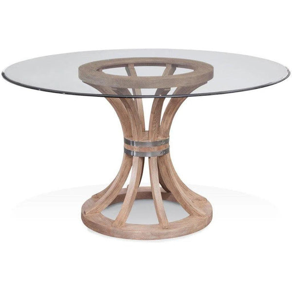 Sheffield Hardwood Brown Round Dining Table - LOOMLAN - Bassett Mirror - Dining Tables