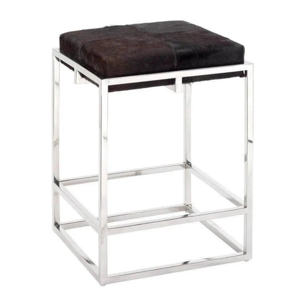 Shelby Brown Cowhide Art Deco Counter Stoolout Back - LOOMLAN - Jamie Young - Counter Stools