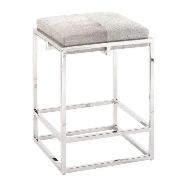 Shelby Grey Cowhide Art Deco Counter Stoolout Back - LOOMLAN - Jamie Young - Counter Stools