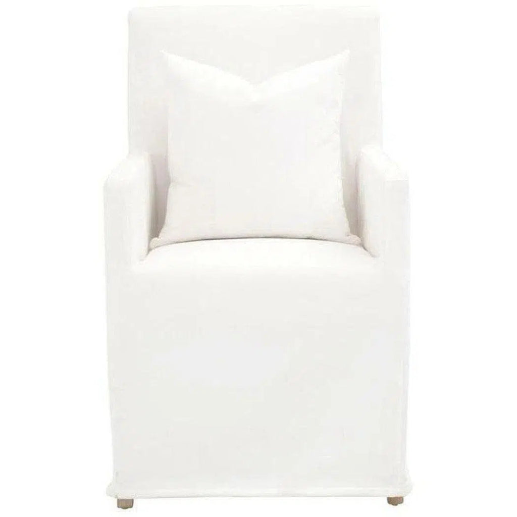 Shelter Slipcover Arm Chair LiveSmart White Birch Wood - LOOMLAN - Essentials For Living - Dining Chairs