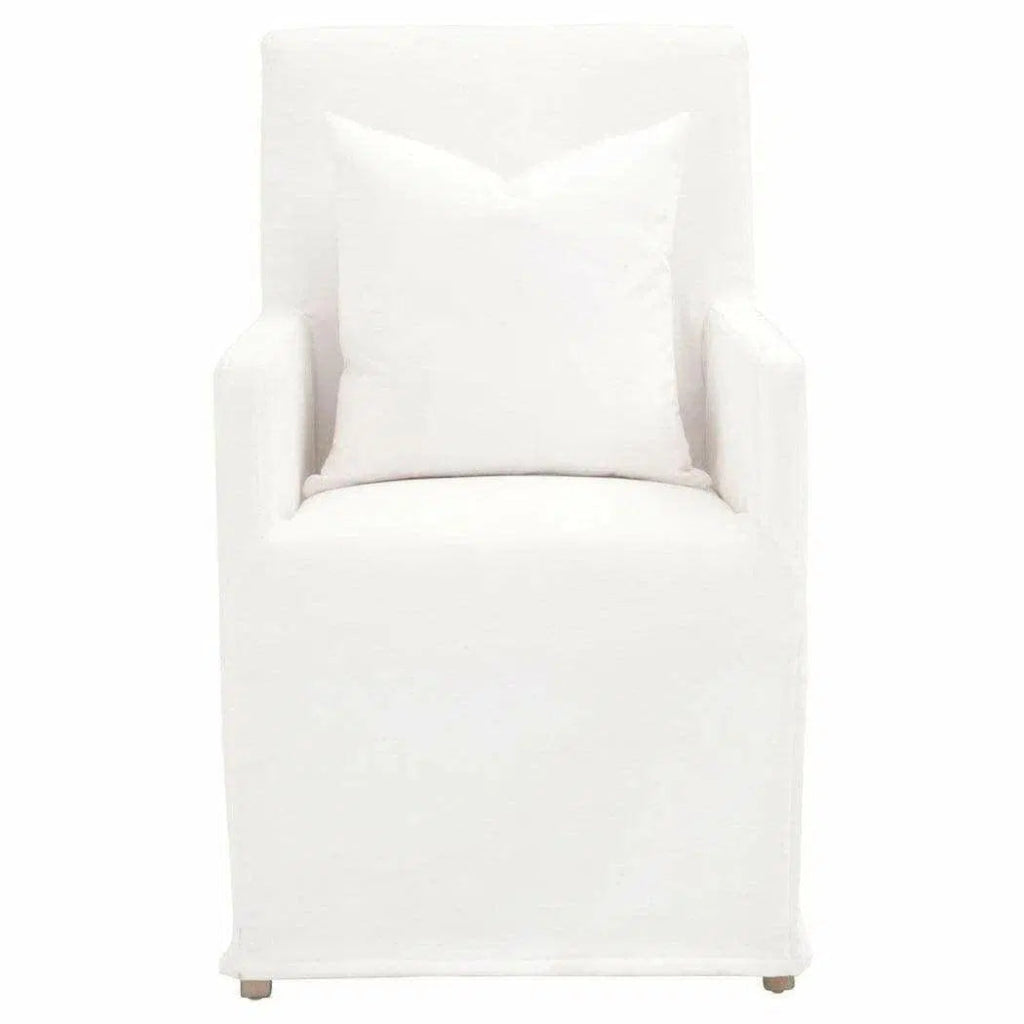 Shelter Slipcover Arm Chair LiveSmart White Birch Wood - LOOMLAN - Essentials For Living - Dining Chairs