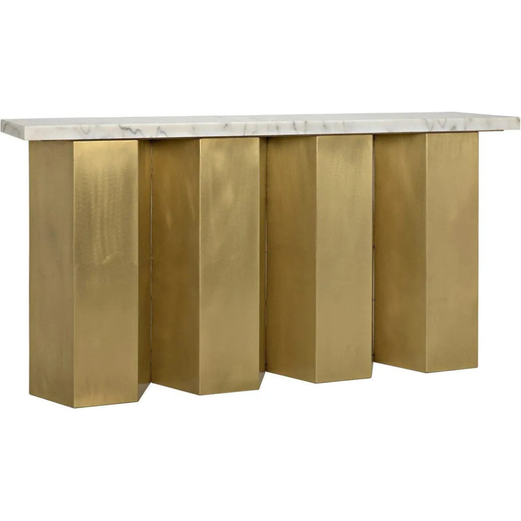 Shilo Steel & Marble Rectangle Console Table - LOOMLAN - Noir - Console Tables