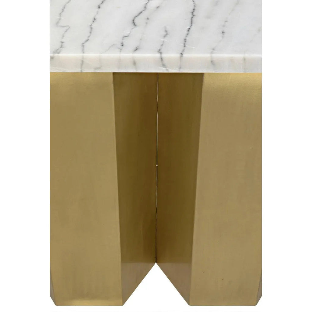 Shilo Steel & Marble Rectangle Console Table - LOOMLAN - Noir - Console Tables