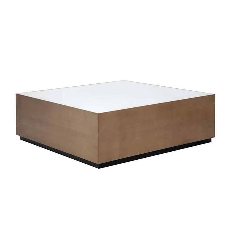 Shiloh Coffee Table White Glass Top - LOOMLAN - SUNPAN - Coffee Tables
