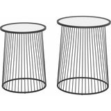 Shine Nesting Tables Set Clear & Black - LOOMLAN - Zuo Modern - Side Tables