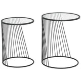 Shine Nesting Tables Set Clear & Black - LOOMLAN - Zuo Modern - Side Tables