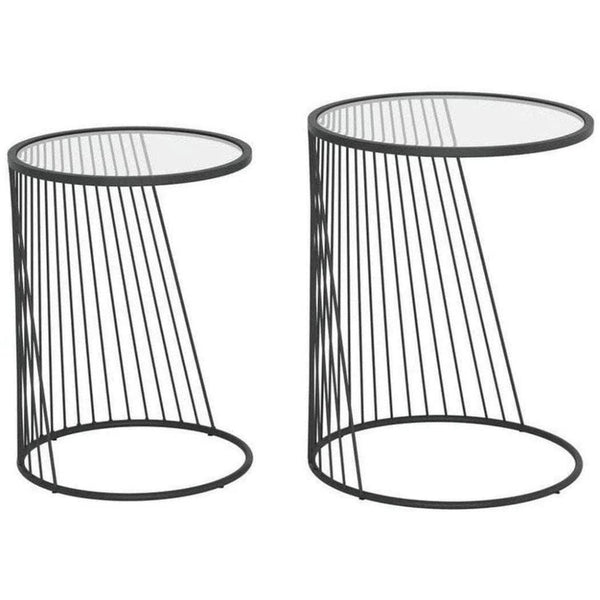 Shine Nesting Tables Set Clear & Black - LOOMLAN - Zuo Modern - Side Tables