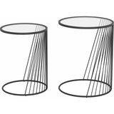 Shine Nesting Tables Set Clear & Black - LOOMLAN - Zuo Modern - Side Tables