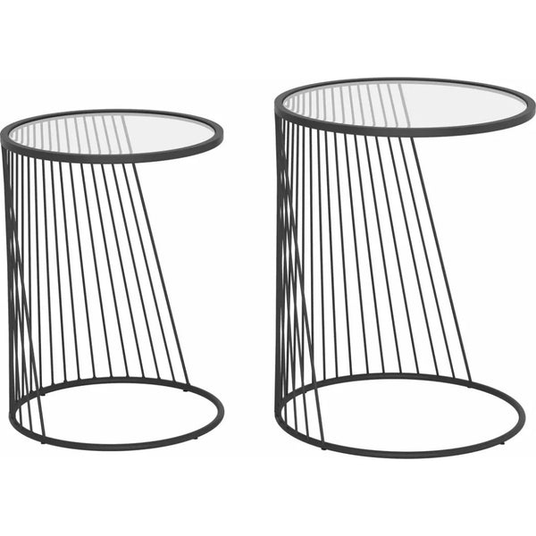 Shine Nesting Tables Set Clear & Black - LOOMLAN - Zuo Modern - Side Tables