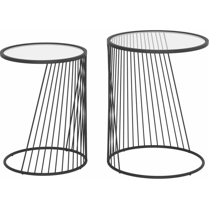 Shine Nesting Tables Set Clear & Black - LOOMLAN - Zuo Modern - Side Tables