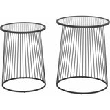 Shine Nesting Tables Set Clear & Black - LOOMLAN - Zuo Modern - Side Tables