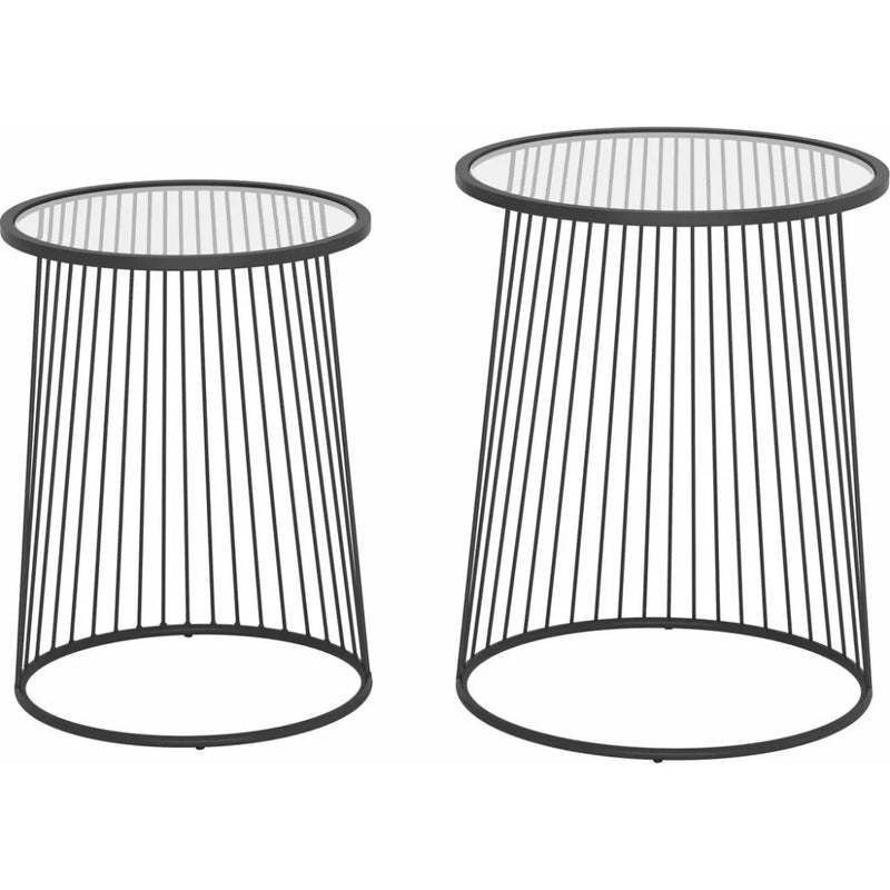 Shine Nesting Tables Set Clear & Black - LOOMLAN - Zuo Modern - Side Tables