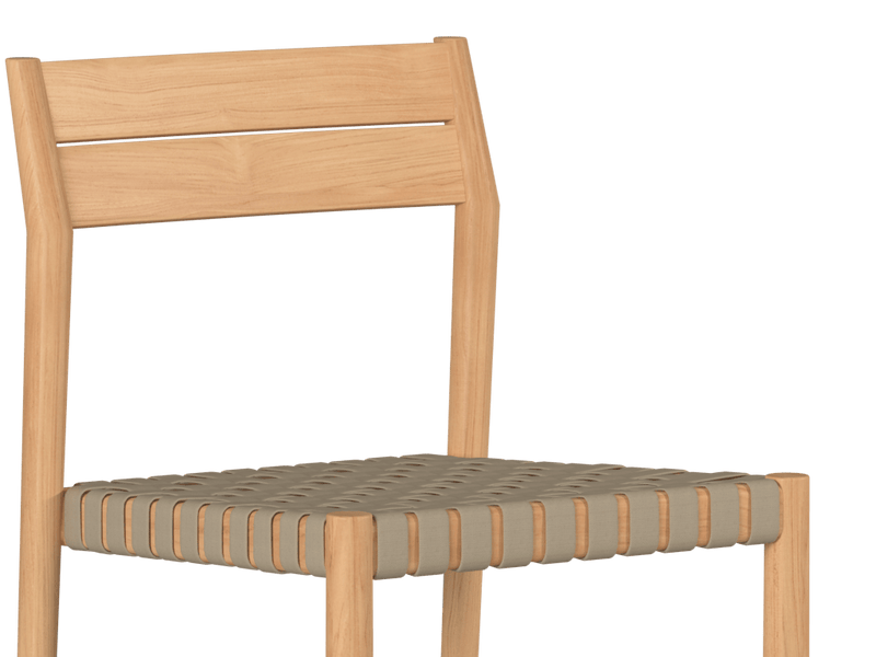 Siena Teak Woven Stackable Patio Armchair 4PC - LOOMLAN - HiTeak - Outdoor Accent Chairs