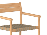 Siena Teak Woven Stackable Patio Armchair 4PC - LOOMLAN - HiTeak - Outdoor Accent Chairs