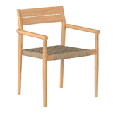 Siena Teak Woven Stackable Patio Armchair 4PC - LOOMLAN - HiTeak - Outdoor Accent Chairs