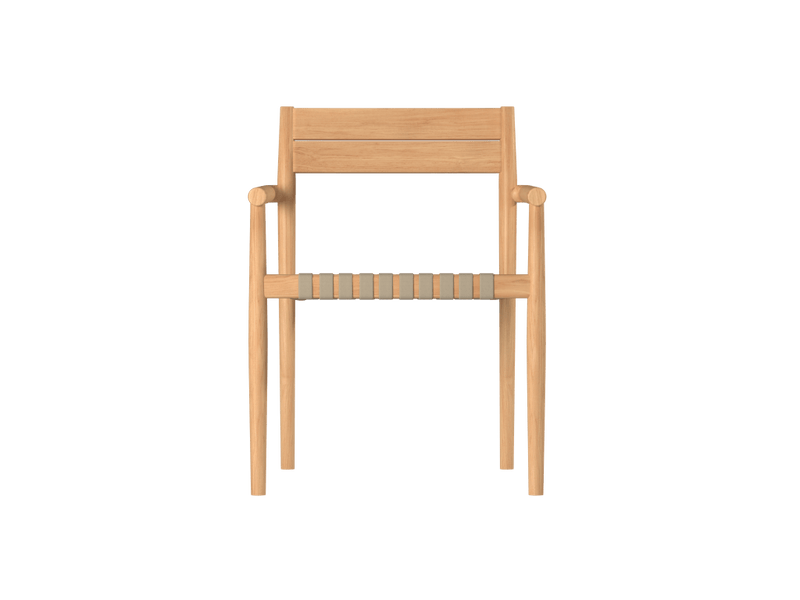 Siena Teak Woven Stackable Patio Armchair 4PC - LOOMLAN - HiTeak - Outdoor Accent Chairs
