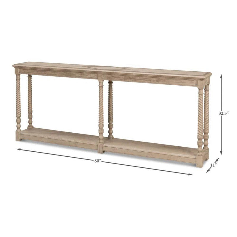 Sierra Equestrian Console Table Slim With - LOOMLAN - Sarreid - Console Tables