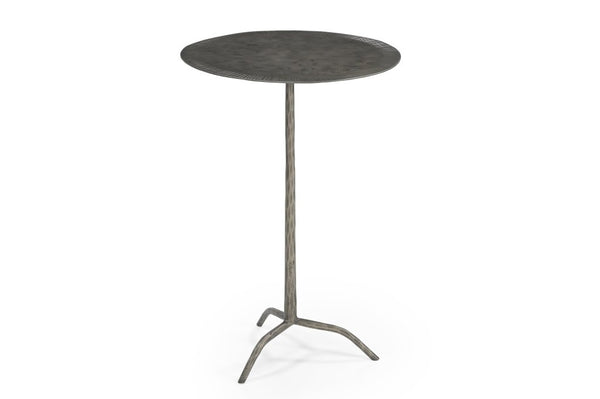 Silas Hammered Metal Design Accent Table - LOOMLAN - Bassett Mirror - Side Tables