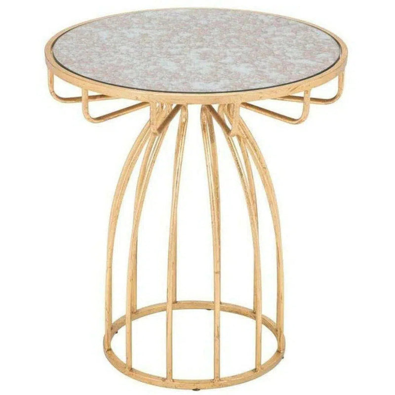 Silo Side Table Mirror & Gold - LOOMLAN - Zuo Modern - Side Tables