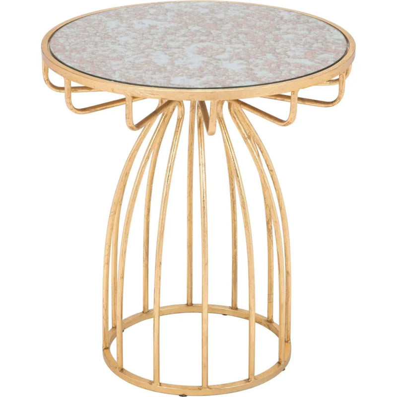 Silo Side Table Mirror & Gold - LOOMLAN - Zuo Modern - Side Tables