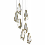 Silver Antique Brass Glace 7 - Light Multi - Drop Pendant - LOOMLAN - Currey & Co - Pendants