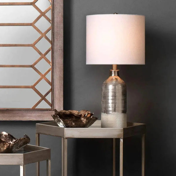 Silver Ceramic Varnish Table Lamp - LOOMLAN - Jamie Young - Table Lamps